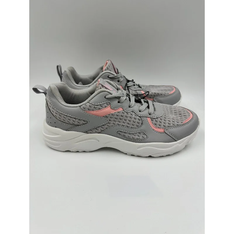 Women's Size 9.5, Gray Running Sneaker with Pink Accents and White Sole