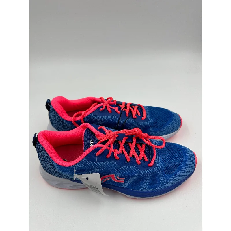 Women's Size 9, Retro Blue and Hot Pink Low Top Sneakers